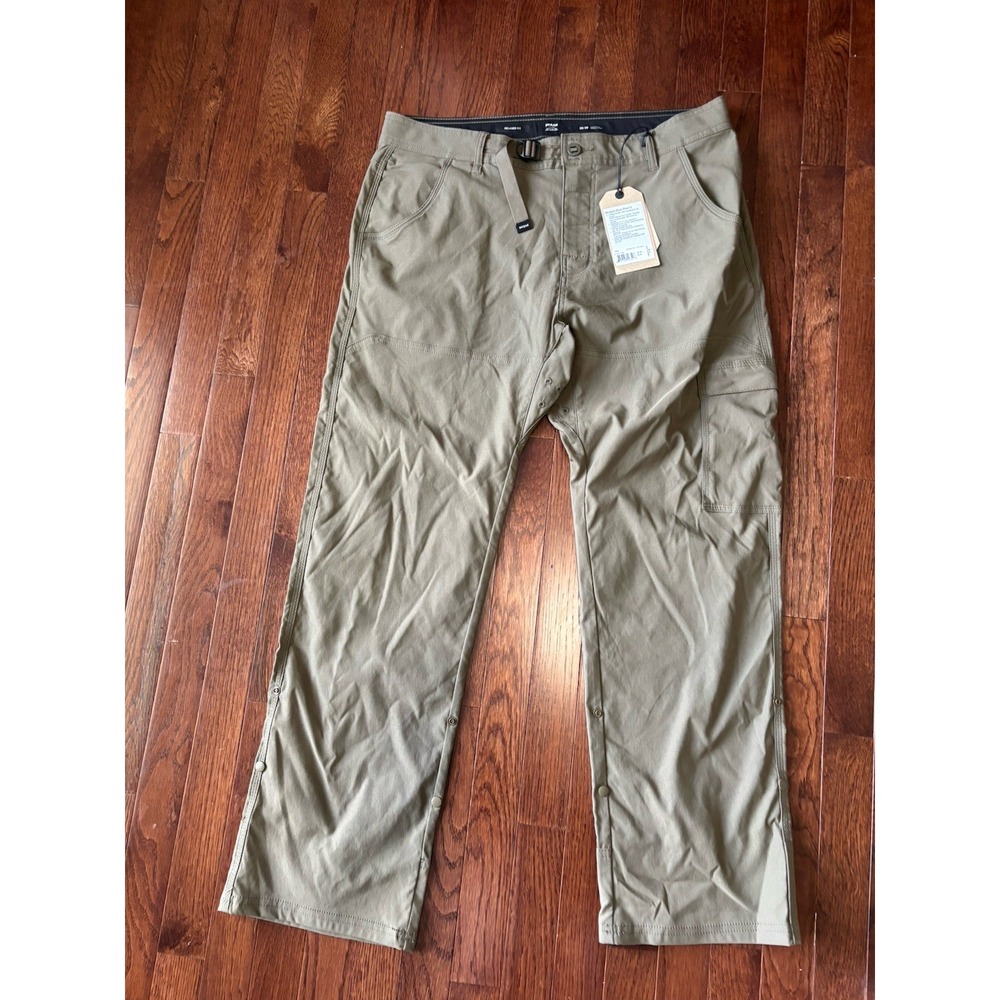 Prana Stretch Zion Pant II Relaxed Fit Relaxed Mens 35x30 Green Brown NWT